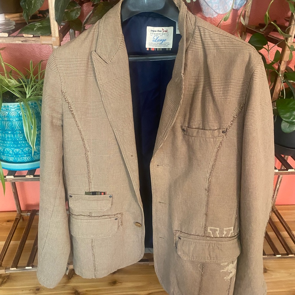 Triple Five Soul Brown Plaid Jacket